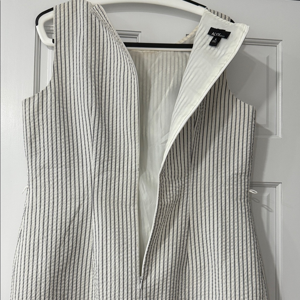 ALYX Gray and White Striped Mini Dress SIZE 16 - Picture 9 of 12